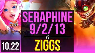 SERAPHINE vs ZIGGS (MID) | Rank 1 Seraphine, 9/2/13 | BR Master | v10.22