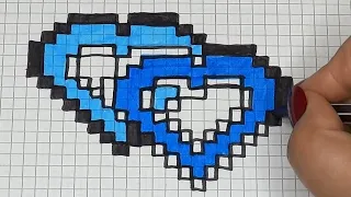 DIY Handmade Pixel Art | How to draw cute Hearts | Valentines Day Mothers Day | Fathers Day