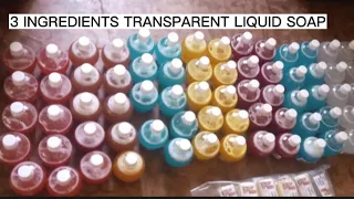 3 INGREDIENTS TRANSPARENT LIQUID SOAP FOR COMMERCIAL OR HOME USE.