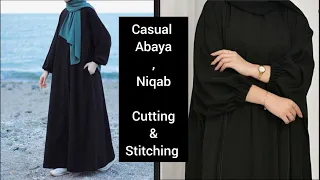 casual & Comfortable Abaya Niqab/ simple Abaya Niqab/ cutting and stitching