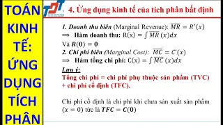 [Toán Kinh Tế] Ứng dụng tích phân tính Doanh thu, Chi phí, Lợi nhuận khi biết BIÊN