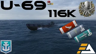 U-69 with 23 Torphits and 5 Kills - World of Warships
