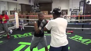 Roger Mayweather padwork with 'Dangerous' Don Moore