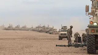 US and Kurdish forces hold joint military exercise in north-eastern Syria