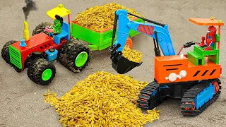 Top diy tractor making mini excavator harvest wheat | diy mini construction vehicle | HaiPhong Mini