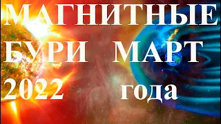 Магнитные бури в марте 2022 года. Прогноз  календарь магнитных бурь