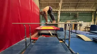 NAIGC Allowable Skills - Parallel Bars - Piked vault with hop 1/2 to support bent arm