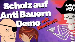 Scholz auf Anti Bauern Demo mit Baerbock [ Meinungspirat ]