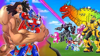 Transformers 7 - All Dinobot Raptor's vs. Titansaurus (Optimus Animation) Autobot Of Monster Warpath