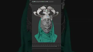 I created a monstrous goddess with this two face 3D artwork - 3D modeling mini timelapse  #shorts