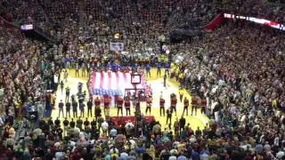 Cavaliers fans sing the National Anthem