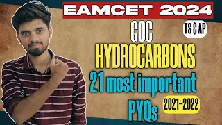 Eapcet 2024 | GOC + HYDROCARBONS PYQs | 21 most important eamcet previous year questions #eamcet