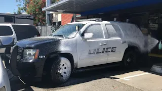 Police car foam wash |car wash|