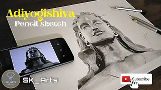Adiyogi shiva | pencil sketch | how to draw adiyogi shiva drawing