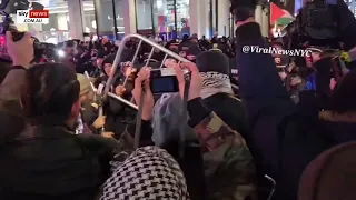 Violence erupts in NYC as pro-Palestine protesters clash with police near Rockefeller Center