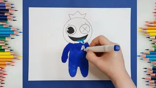 how to draw blue🌈|Let's Draw Blue in Rainbow Friends: A Magical Art Journey for Kids!