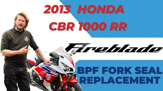 Big Piston Fork Seal Replacement on a 2013 CBR 1000RR Motorbike