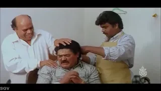Village Boy Jaggesh Hair Cut Comedy Scenes | Bank Janardhan | Comedy Videos of Kannada Movies