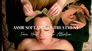 Real Person ASMR Face, Neck, Scalp & Hair Attention | Scalp Scaling, Jade Combs & Facial Soft Spoken