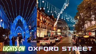 London Christmas Lights - Oxford Street 4K| Walking Tour from Marble Arch to Oxford Circus |Nov-2022