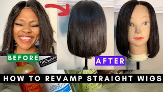 HOW TO: Restore/ Revamp your Old Human Hair Straight Wigs | WIG TRANSFORMATION | PRODUCTS USED !!!