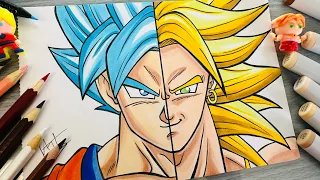 Como Desenhar Goku SSJ Blue / Broly SSJ - How To Goku / Broly (Dragon Ball Super )