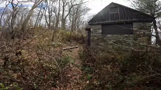 A Walk through the Woods ~ Abandoned Boarded Up Building with Graffiti ~ And a Mountain View