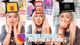 INSTAGRAM FILTERS Choose my FOOD for 24 HOURS!!
