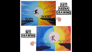 #shorts I tried to draw oil pastel drawing of art arena step by step 2019 to 2020 in 2021 😂😂