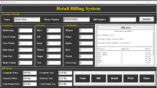 2.Build a Retail Billing System using Python Tkinter GUI - Step-by-Step Tutorial