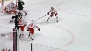 Oberg ties the game at last minute of regulation