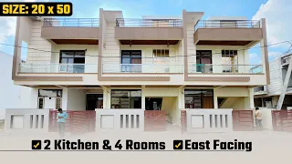 20 by 50 East Facing House Plan with 2 Kitchens and 4 Rooms in Heerapura Near Vaishali nagar #AR878