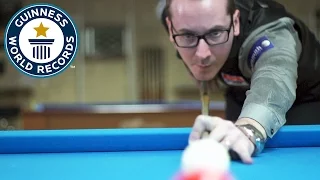 Florian 'Venom Trickshots' Kohler takes on pool jump shot speed challenges - Guinness World Records