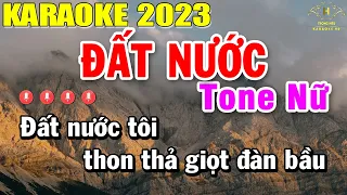 Đất Nước Karaoke Tone Nữ Nhạc Sống 2023 | Trọng Hiếu