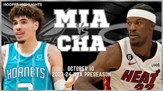 Charlotte Hornets vs Miami Heat Full Game Highlights | Oct 10 | 2023-24 NBA Preseason