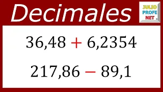 SUMA Y RESTA DE NÚMEROS DECIMALES