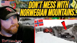 American Reacts to Craziest Dashcam Compilation - Norway