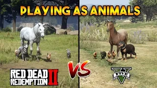 GTA 5 VS RDR2 : Playing as Animals in both games !