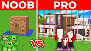 JJ And Mikey SAFEST SECURITY HOUSE BUILD CHALLENGE TO PROTECT MY FAMILY in Minecraft Maizen