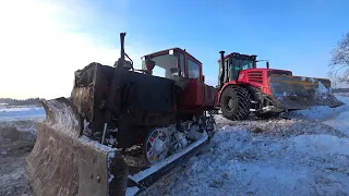 ДТ75. Слетела гусеница. Ремонт гусениц в поле. Трактор Кировец снова в деле.