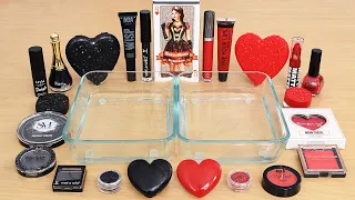 Black vs Red - Mixing Makeup Eyeshadow Into Slime! Special Queen of Hearts