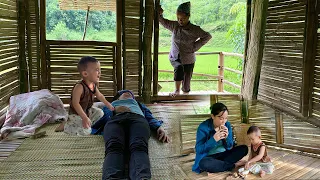 Single mother grills cassava for her children to eat - Sick mother - Wild girl - Huong