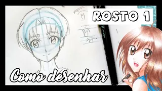 Como desenhar Mangá - Rosto de frente