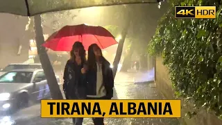 Tirana, Albania 🇦🇱 (Nr.1) Walking Tour, Rainy Day in Tirana ☔🌧️New Year Christmas Lights 2023 🔴LIVE