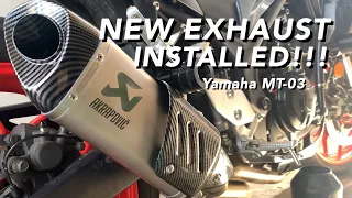 NEW EXHAUST ON MY YAMAHA MT-03!!!