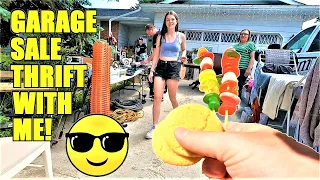 Ep489:  GARAGE SALE THRIFT SHOPPING!  😀😁  Shop with me for amazing thrifting deals!!