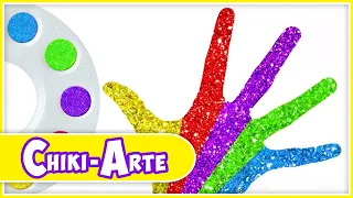 Chiki-Arte Aprende a Dibujar | Vamos a Aprender con Pintura Glitter de Colores para Manos