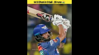 M S Dhoni 28 runs in 9 ball ipl 2024 | ms dhoni 28 off 9 | kl Rahul batting ipl 2024 #shorts