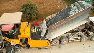 World Large Gravel Paving Equipment Machines In Working. National Road Construction Technology