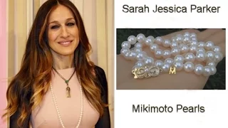 Sarah Jessica Parker Mikimoto Natural Japanese Akoya Pearl and 18k Yellow Gold Necklace - C709